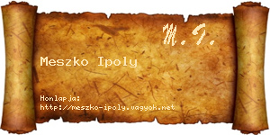 Meszko Ipoly névjegykártya